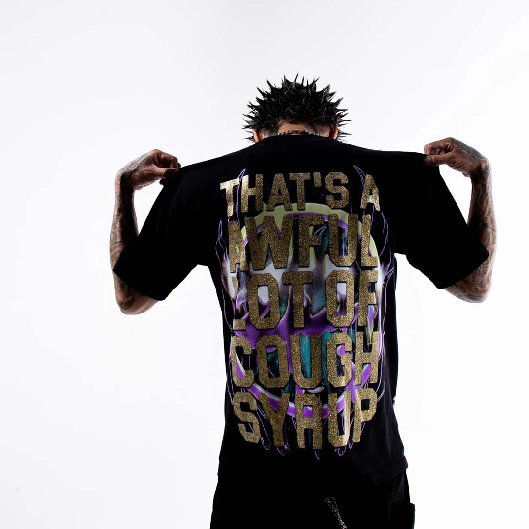 Lost Hills x Cough Syrup Skull Tee Black