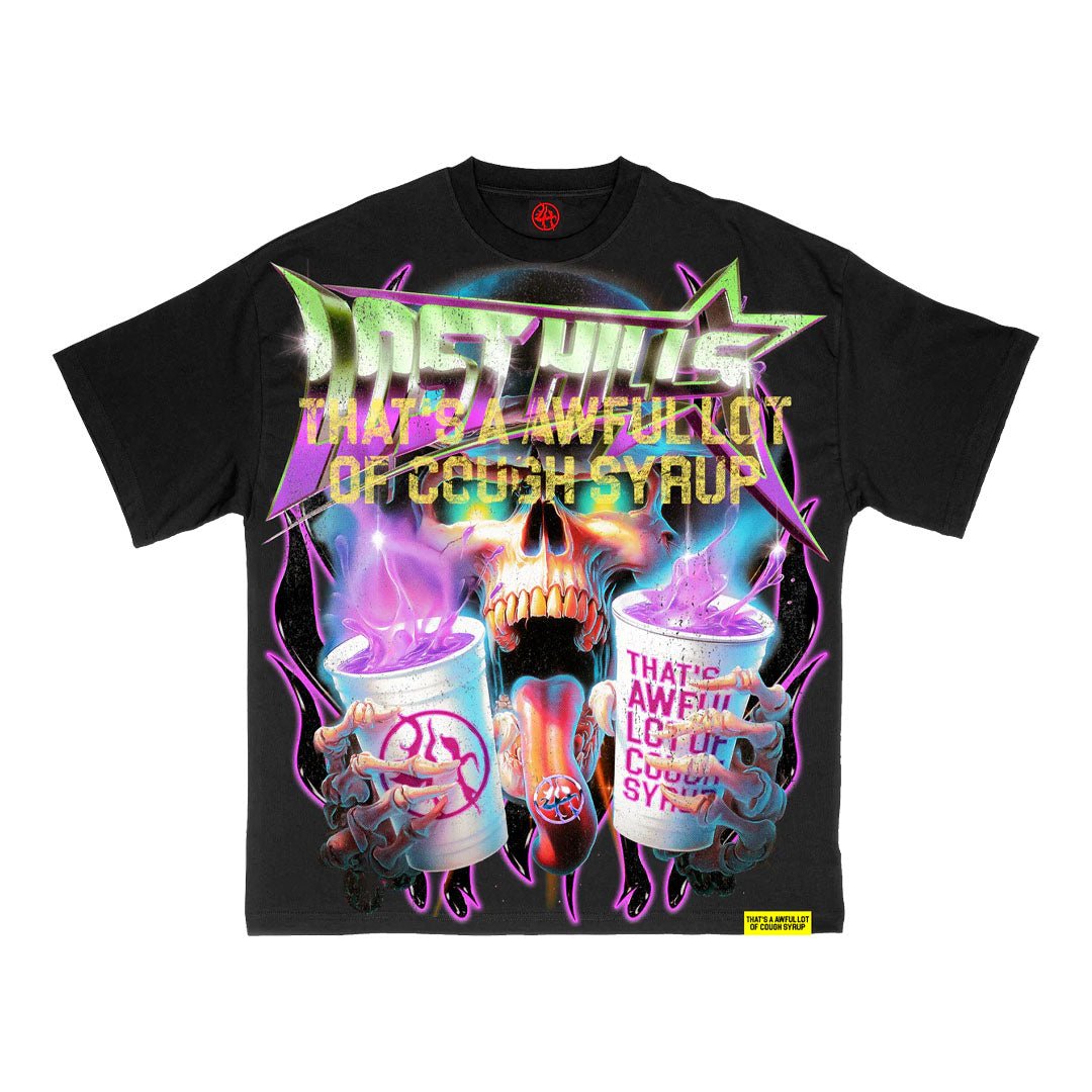 Lost Hills x Cough Syrup Skull Tee Black