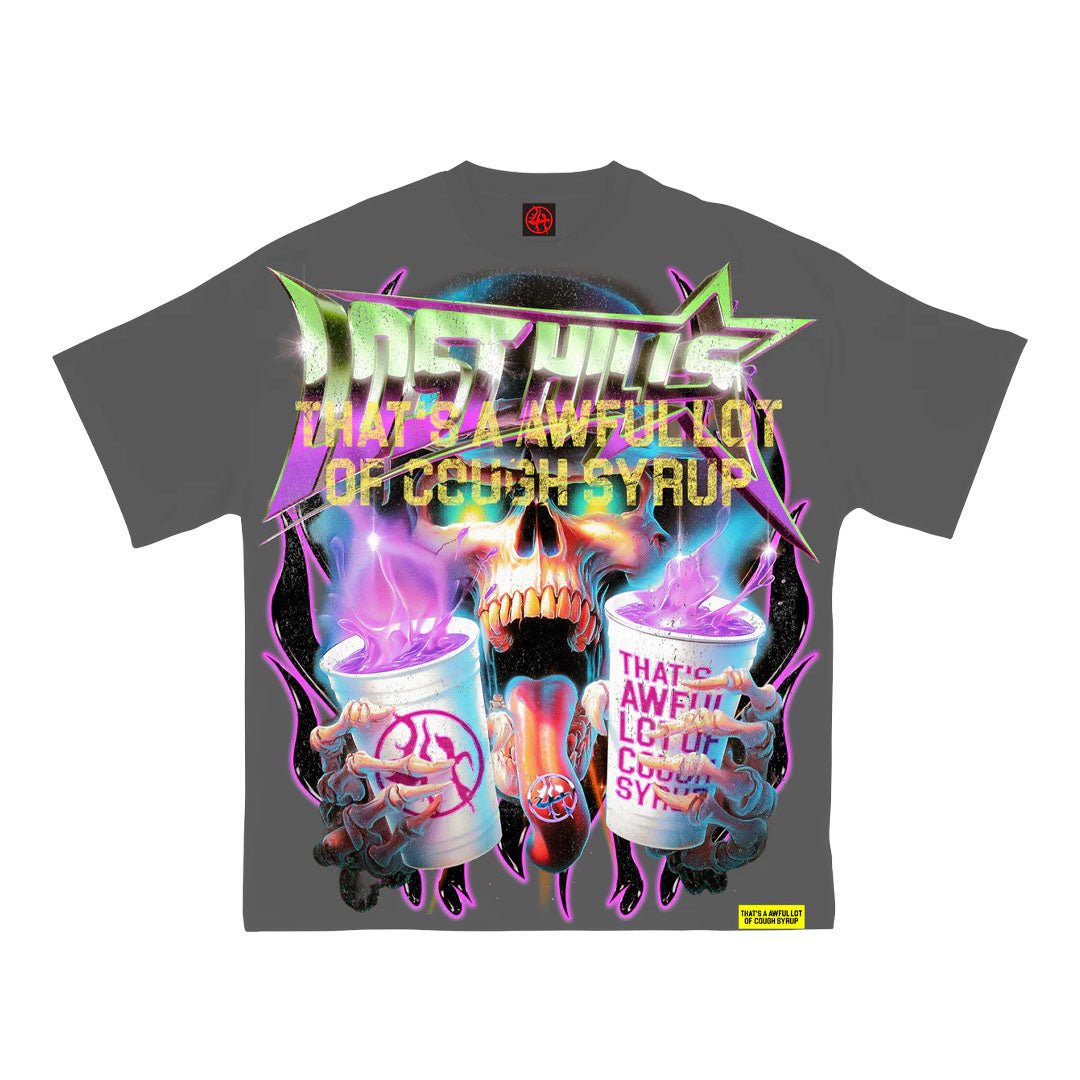 Lost Hills x Cough Syrup Skull Tee Grey