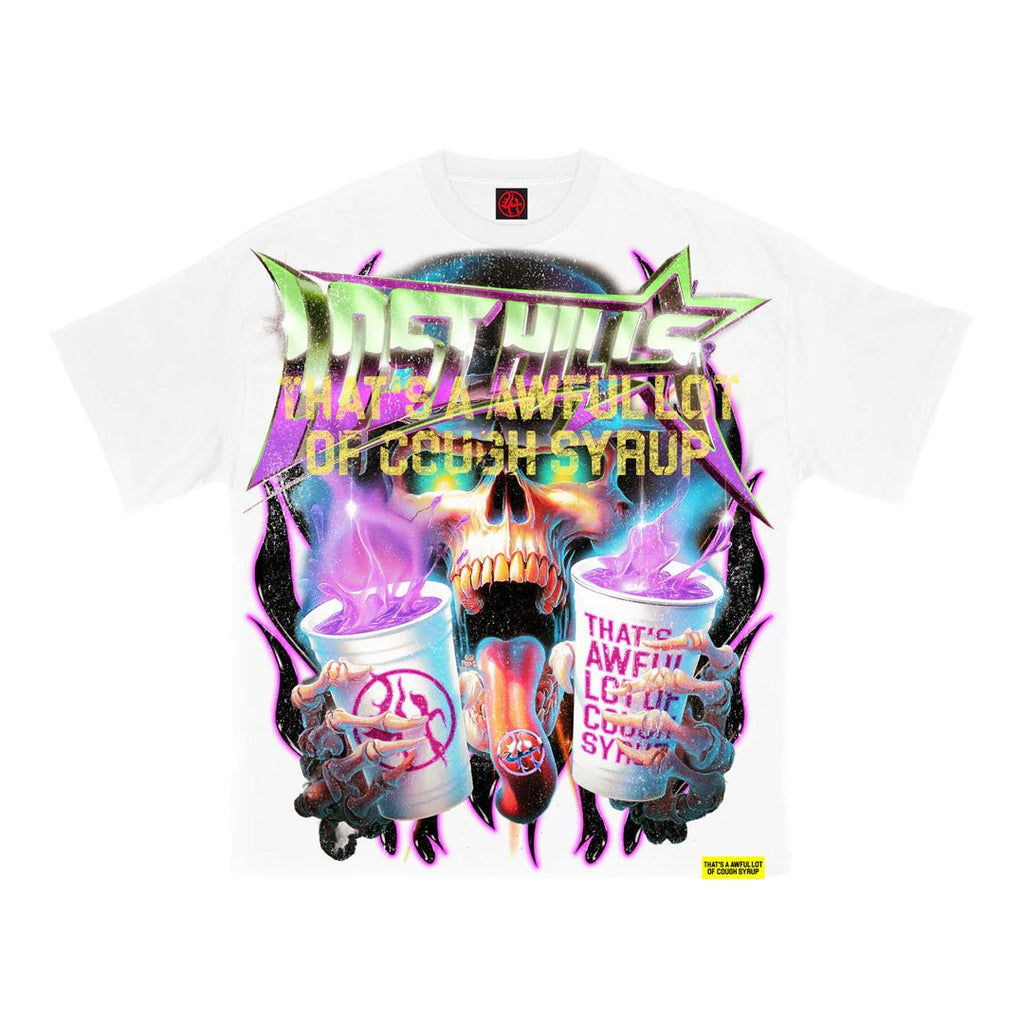 Lost Hills x Cough Syrup Skull Tee White