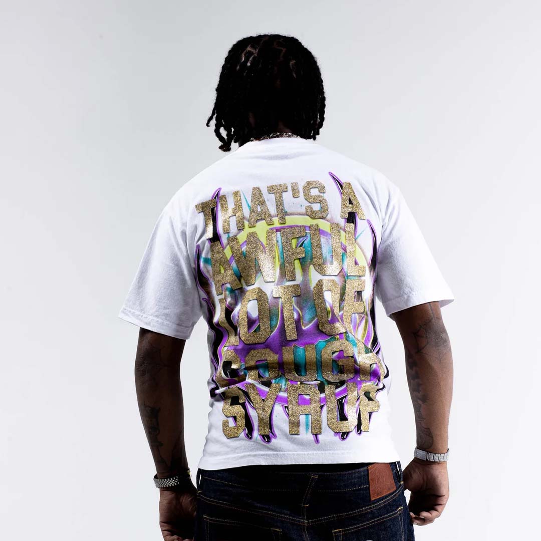 Lost Hills x Cough Syrup Skull Tee White