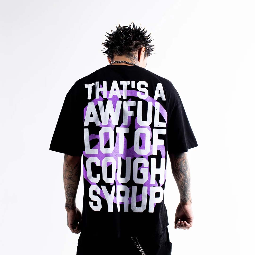 Lost Hills x Cough Syrup Spell Out Tee Black
