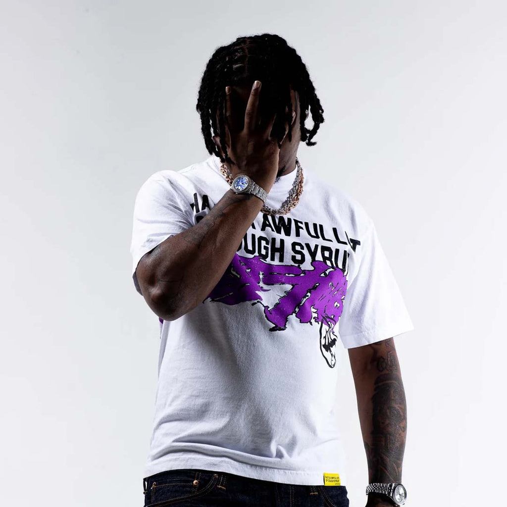 Lost Hills x Cough Syrup Spell Out Tee White