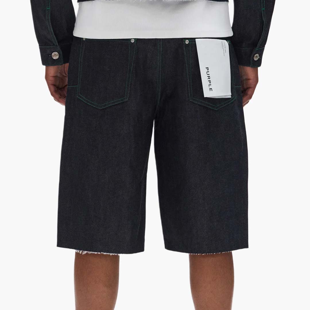 Purple Brand P070 Long Shorts Raw Dark Indigo