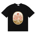 RHUDE American Retro Letter Print Loose Casual T-Shirt