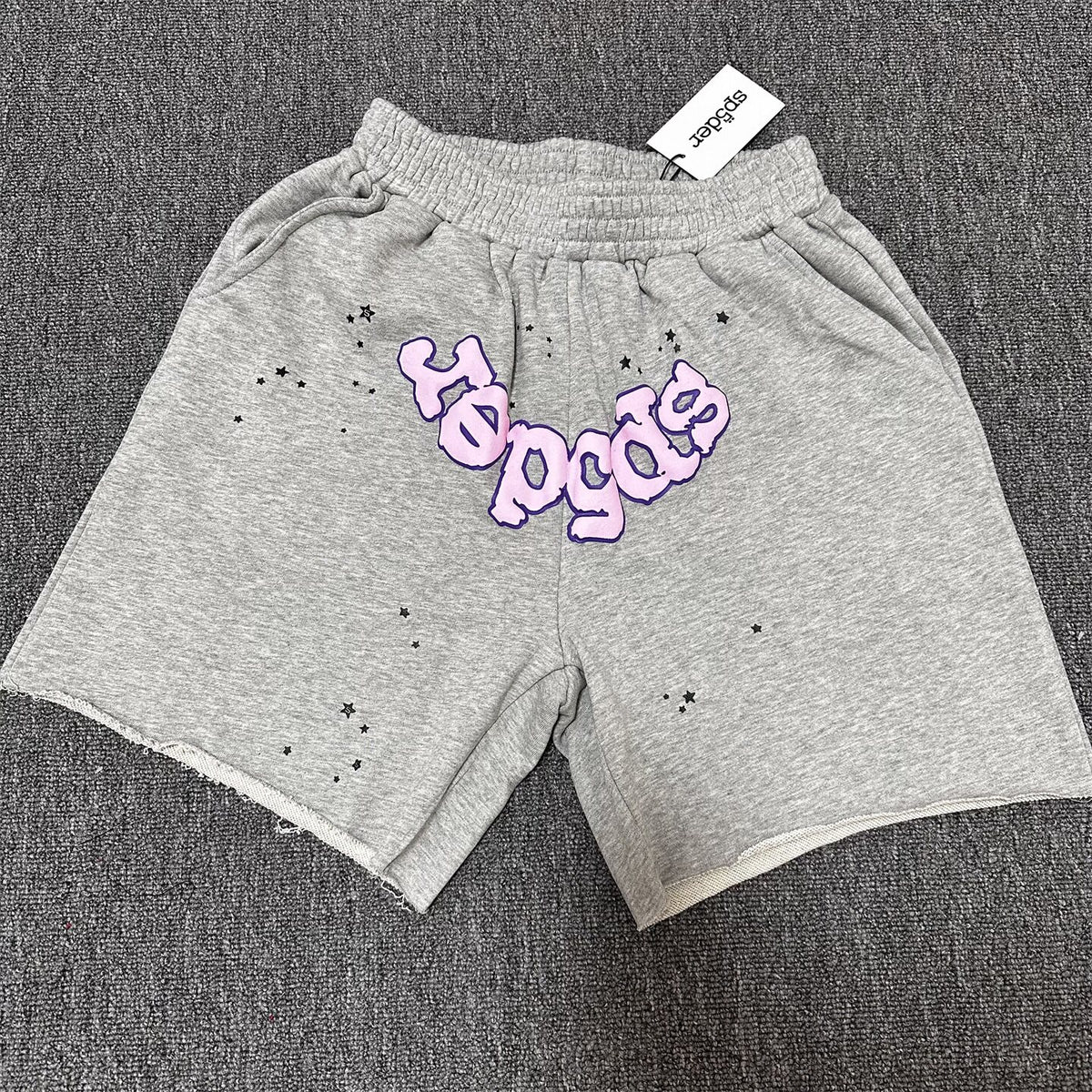 Sp5der Foam Print High Street Fleece Sweat Shorts