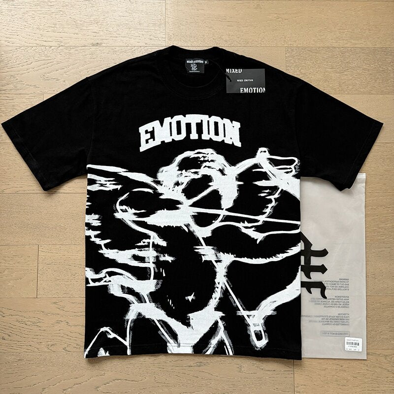 MIXED EMOTION Retro Rhinestone Monogram High Street Tee