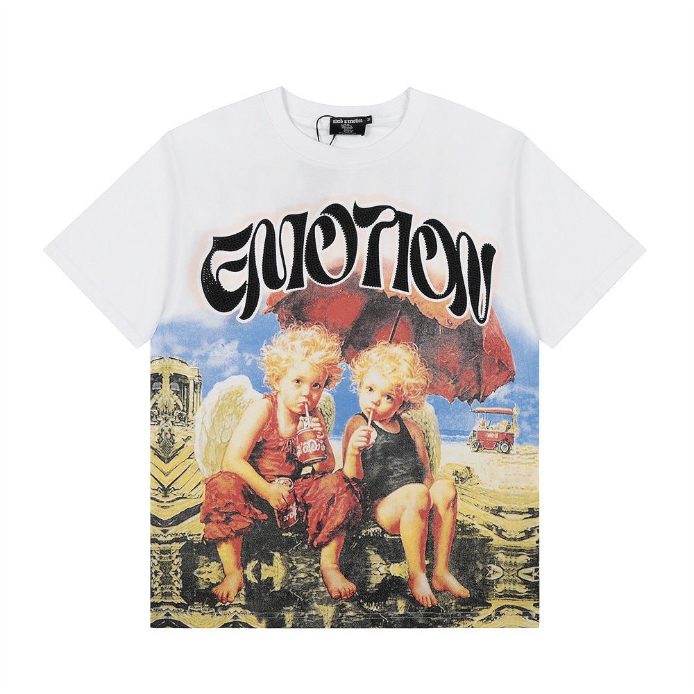 Mixed Emotion Angel Rhinestone Graphic Tee