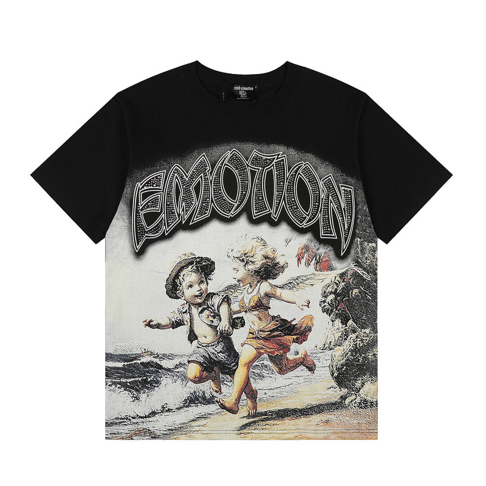 Mixed Emotion Angel Rhinestone Graphic Tee