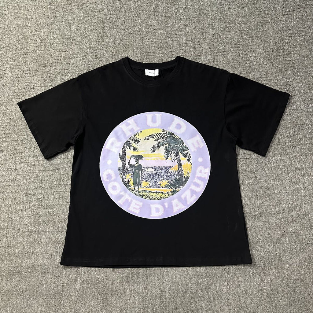 RHUDE American Retro Loose Fit Unisex Summer T-Shirt