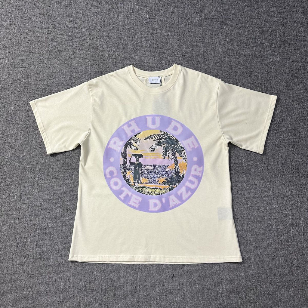 RHUDE American Retro Loose Fit Unisex Summer T-Shirt