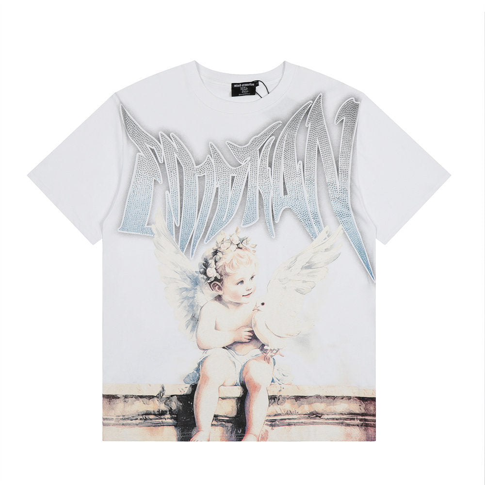 Mixed Emotion Angel Rhinestone Graphic Tee