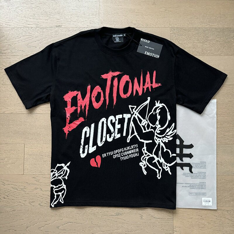 MIXED EMOTION Retro Rhinestone Monogram High Street Tee