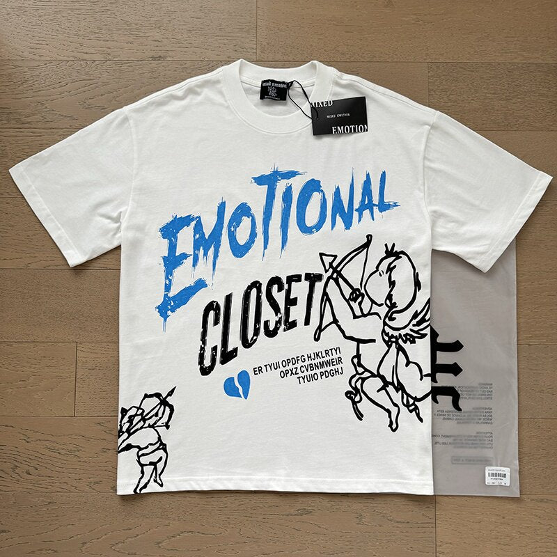 MIXED EMOTION Retro Rhinestone Monogram High Street Tee