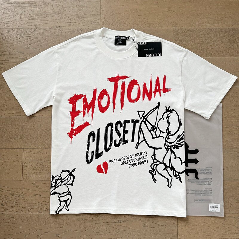 MIXED EMOTION Retro Rhinestone Monogram High Street Tee