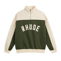 RHUDE Retro Color Block Half Zip Fleece Hoodie