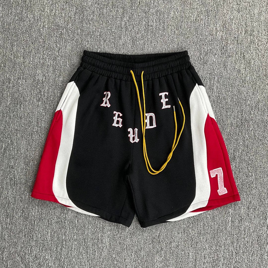 RHUDE Vintage Color Block Fleece Sweat Shorts FOG