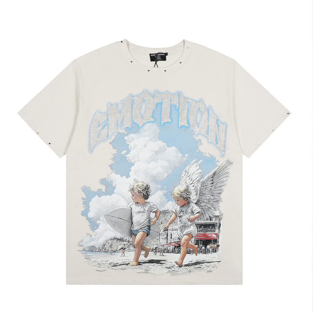 Mixed Emotion Angel Rhinestone Graphic Tee