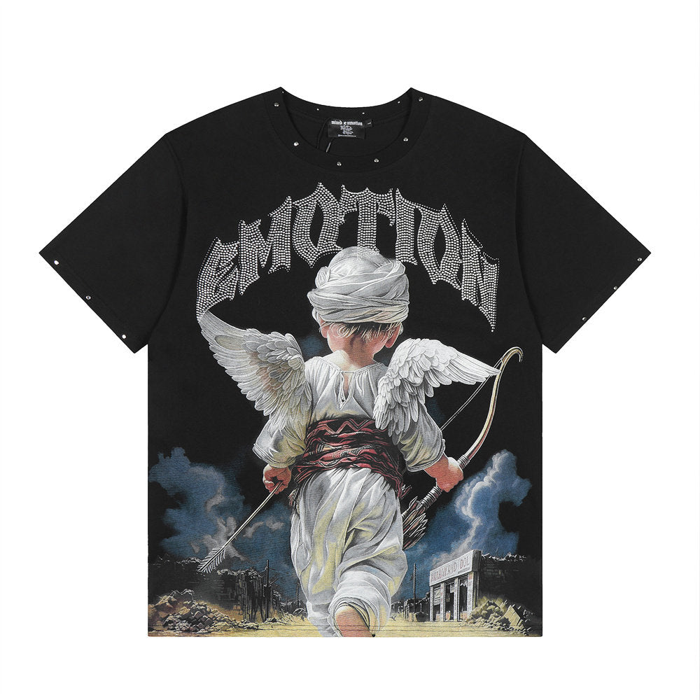 Mixed Emotion Angel Rhinestone Graphic Tee