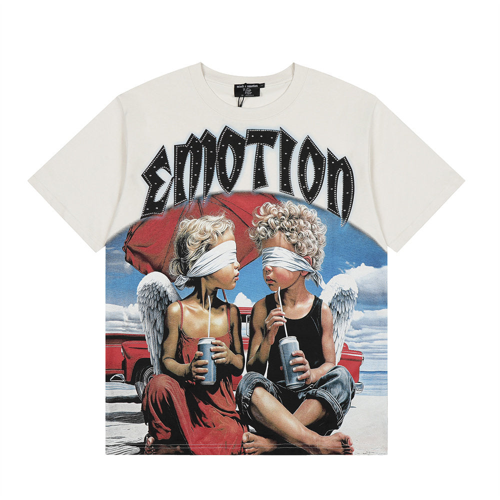 Mixed Emotion Angel Rhinestone Graphic Tee