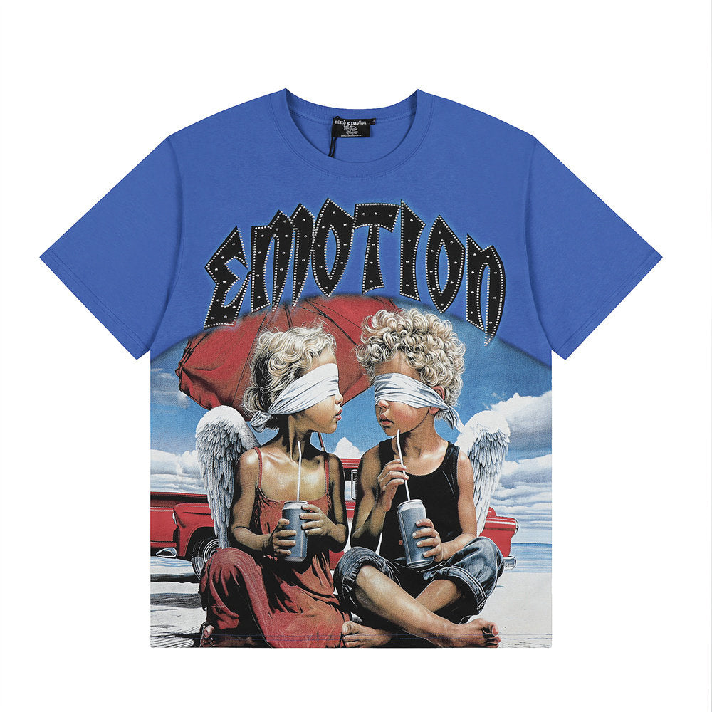 Mixed Emotion Angel Rhinestone Graphic Tee