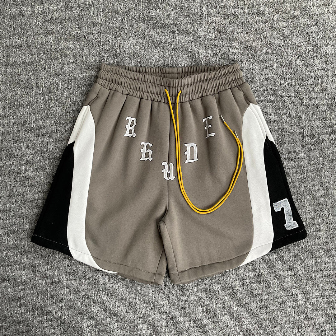 RHUDE Vintage Color Block Fleece Sweat Shorts FOG