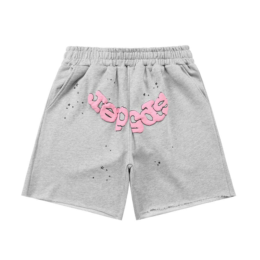 Sp5der 555 Spider Web Foam Print Sweat Shorts