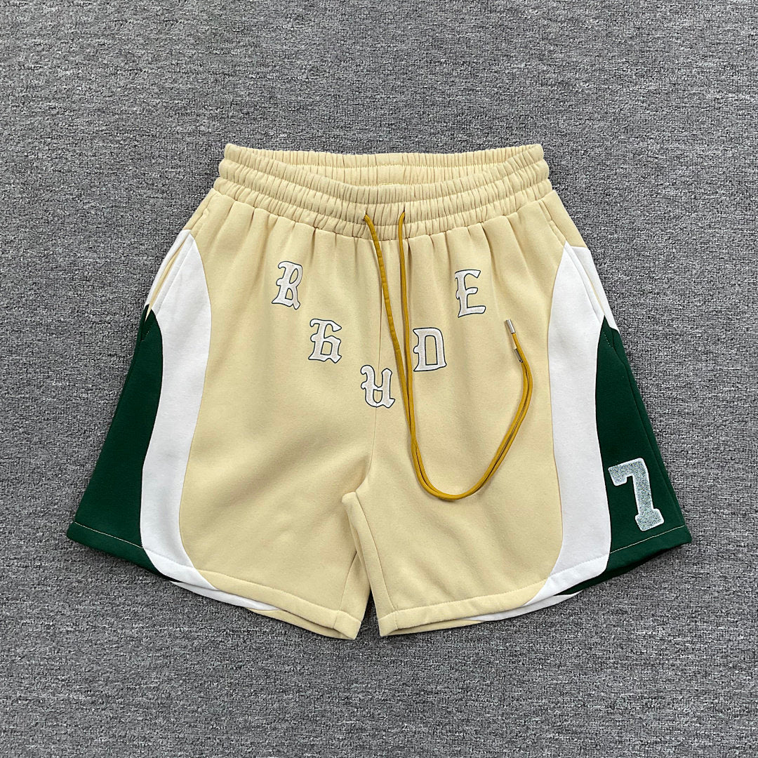 RHUDE Vintage Color Block Fleece Sweat Shorts FOG