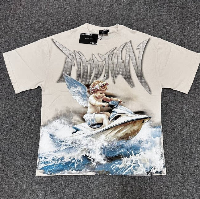 Mixed Emotion Angel Rhinestone Graphic Tee
