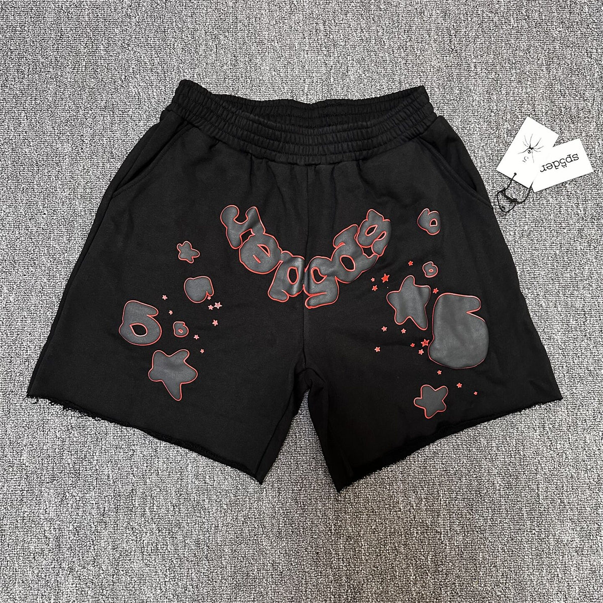 Sp5der Foam Print High Street Fleece Sweat Shorts