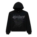 Sp5der Rhinestone P*nk V2 Triple Black Hoodie