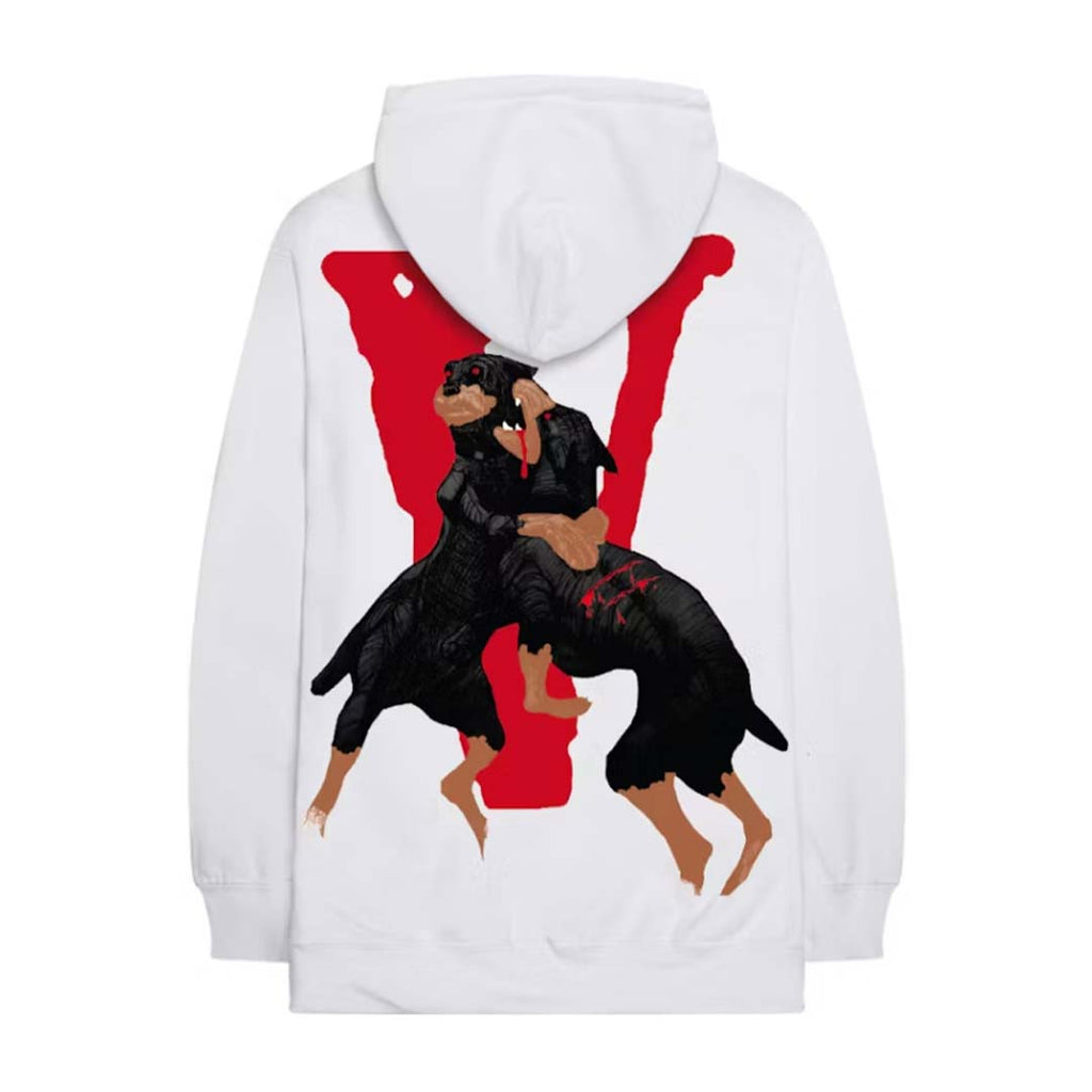 Vlone Pop Smoke Dogs Hoodie White